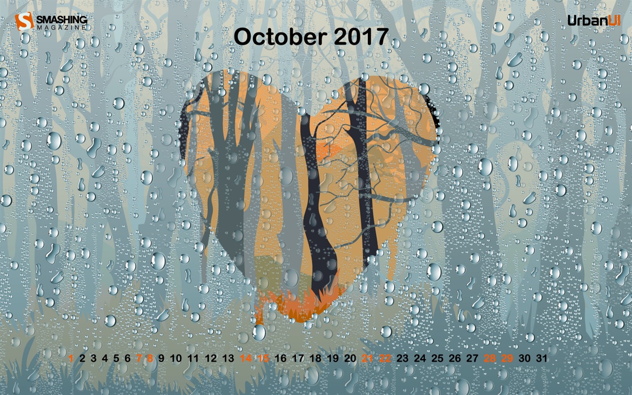 2017年10月のカレンダーの壁紙 #23 - 1280x800