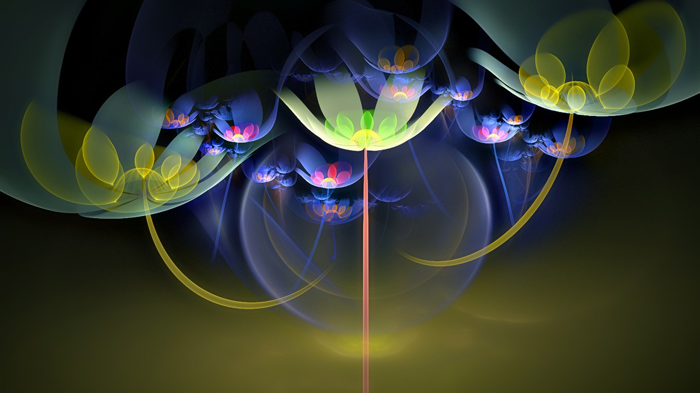 3D Wallpaper Abstract Flower Dream #8 - 1366x768