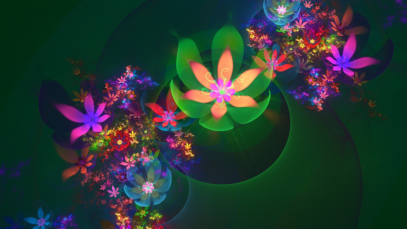 3D Wallpaper Abstract Flower Dream #14 - 1366x768