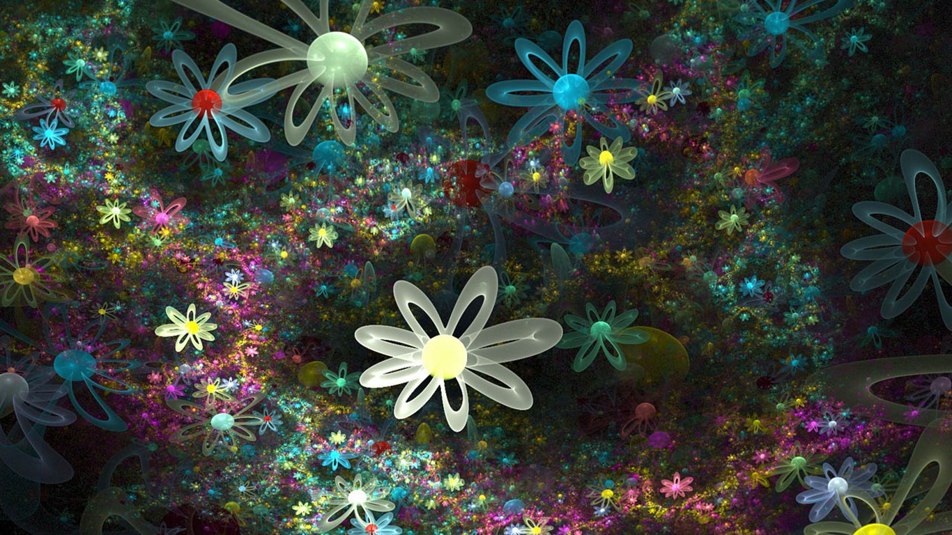 3D Dream Аннотация цветок обои #27 - 1366x768