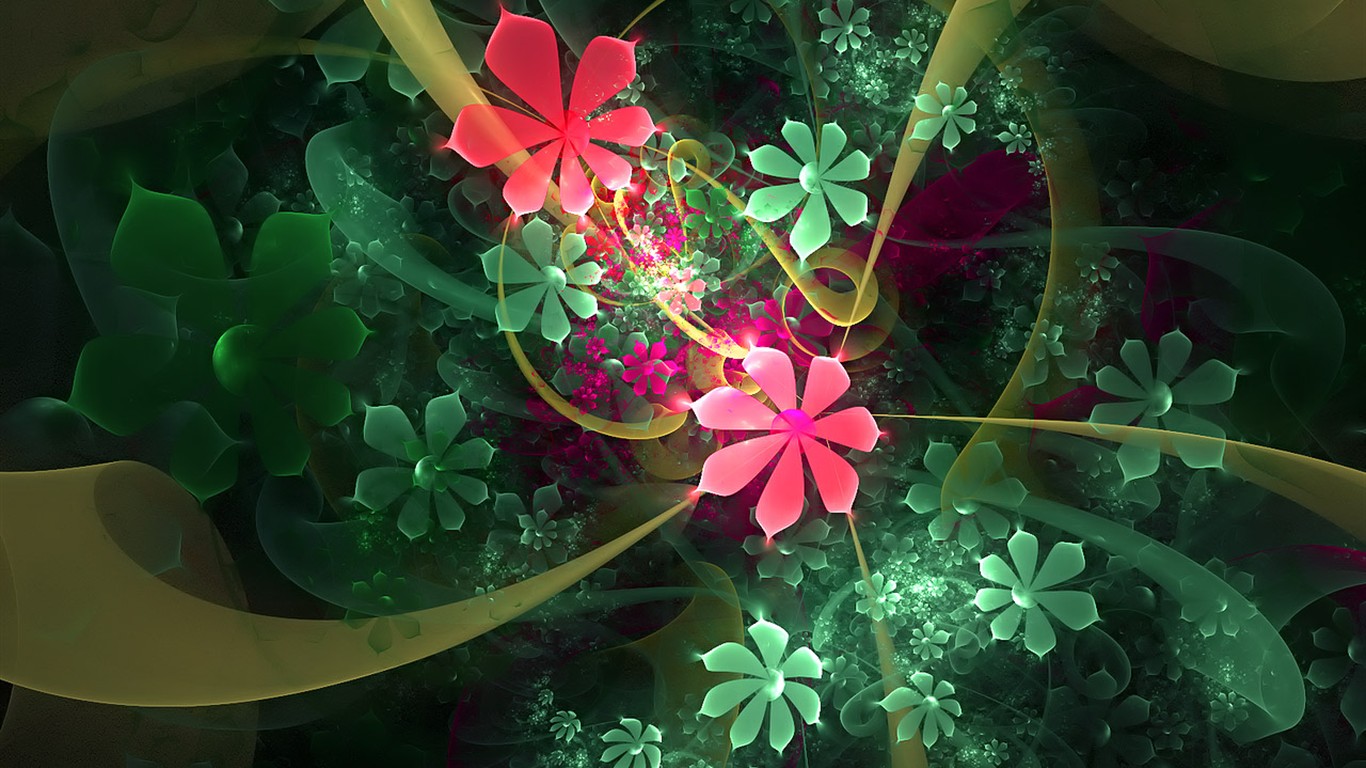 3D Dream flower wallpaper Abstract #30 - 1366x768