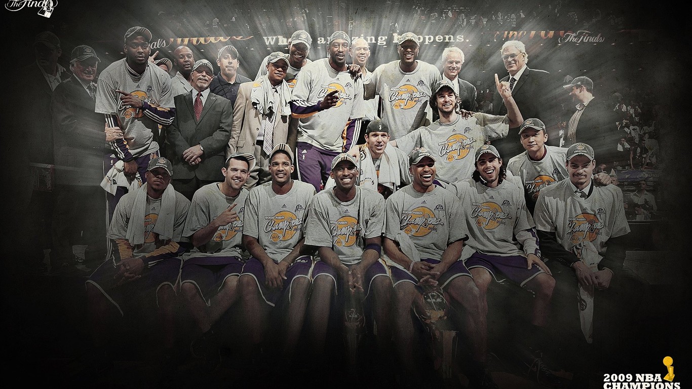 NBA2009总冠军湖人队壁纸2 - 1366x768