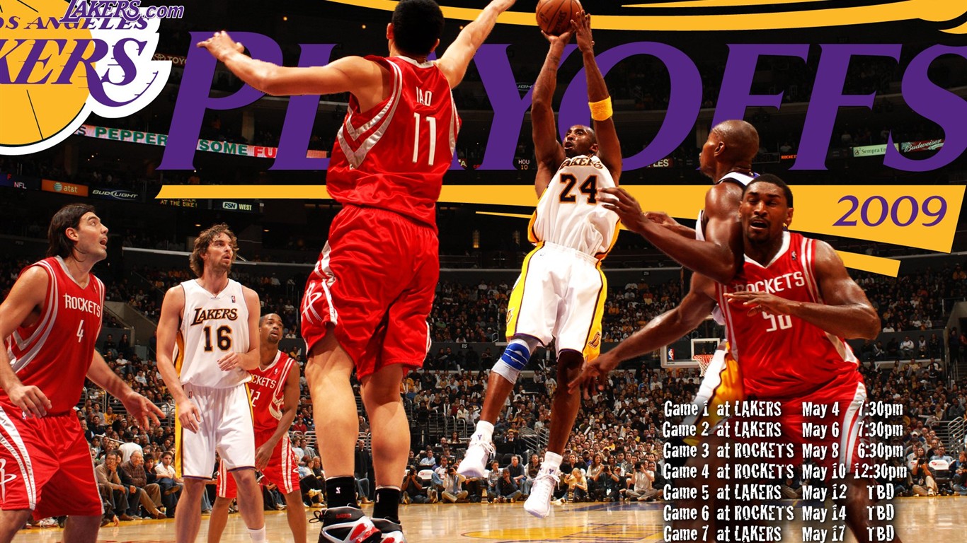 NBA2009总冠军湖人队壁纸9 - 1366x768