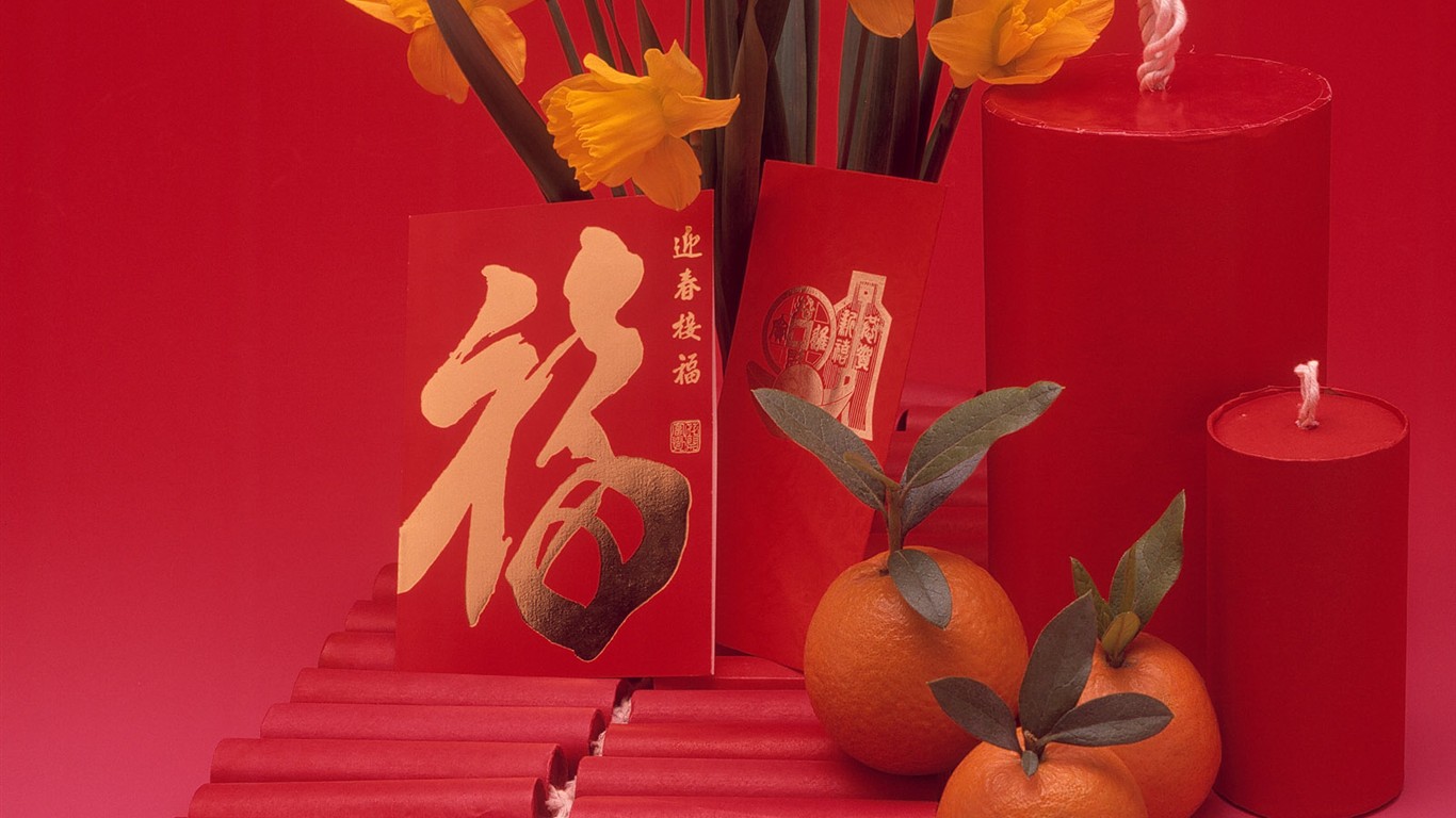 中國風之紅色喜慶壁紙 #9 - 1366x768