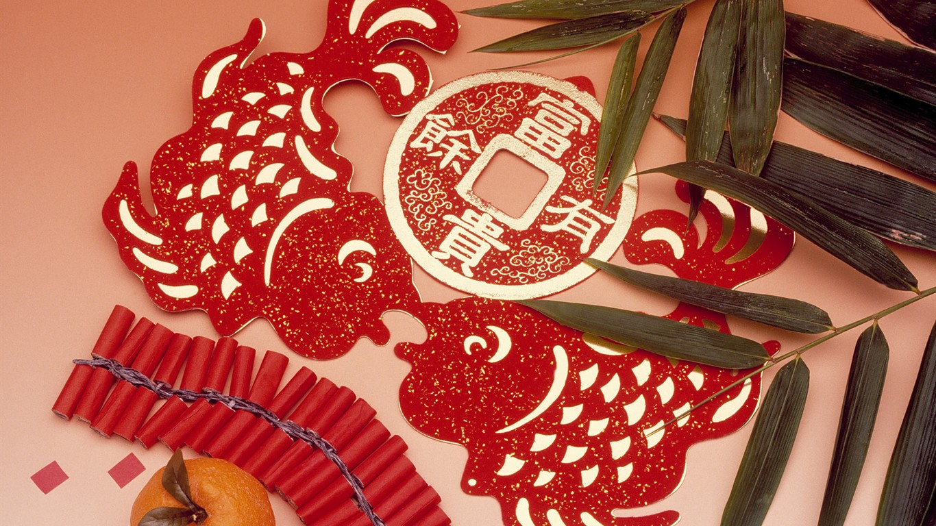 중국 바람 축제 붉은 벽지 #17 - 1366x768