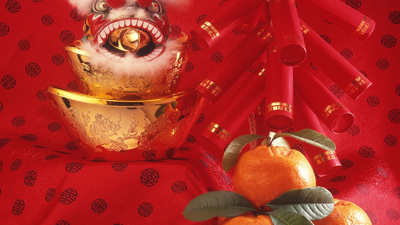 China Wind festive red wallpaper #27 - 1366x768