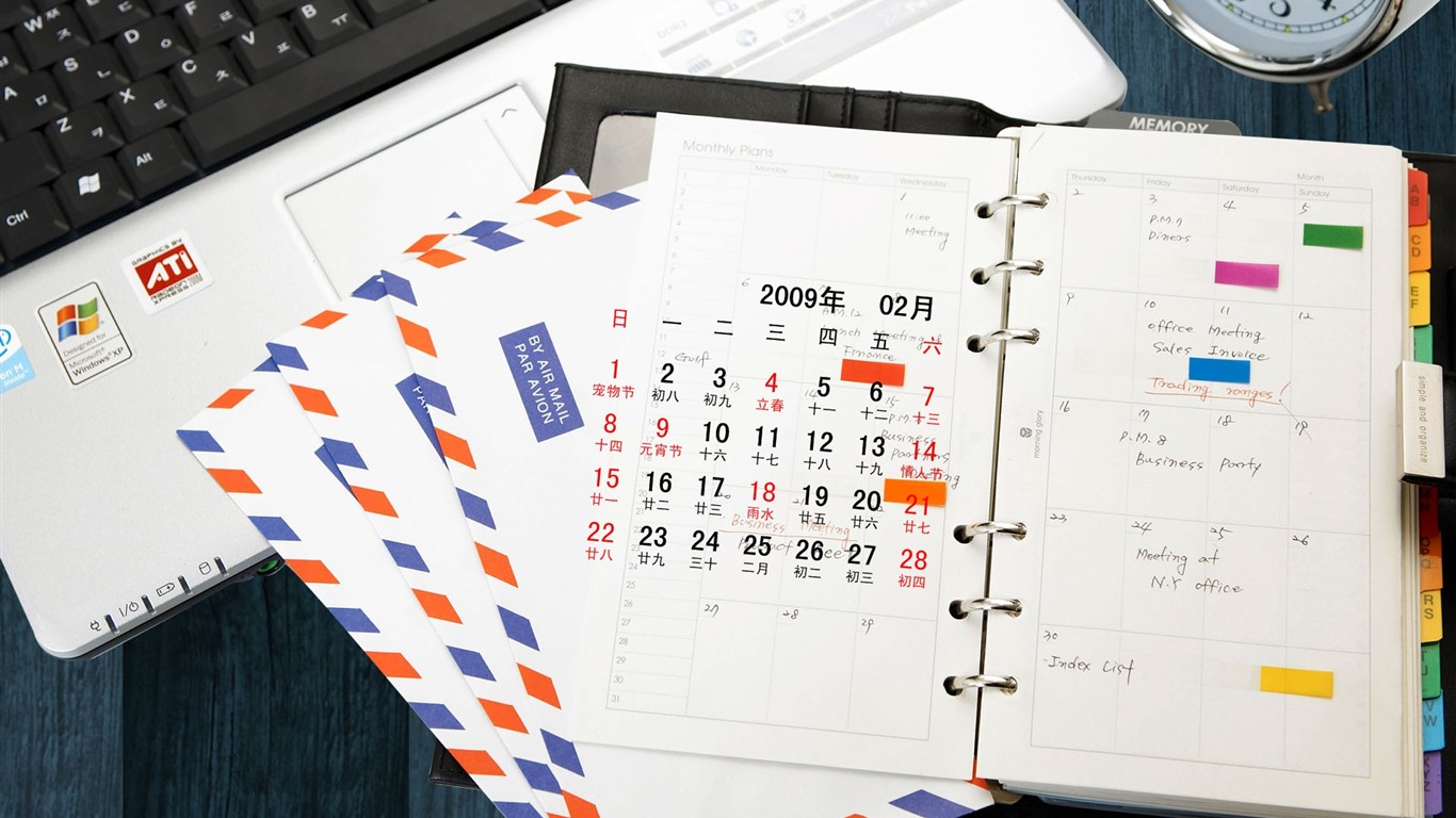 PaperArt 09 años en el fondo de pantalla de calendario febrero #36 - 1366x768