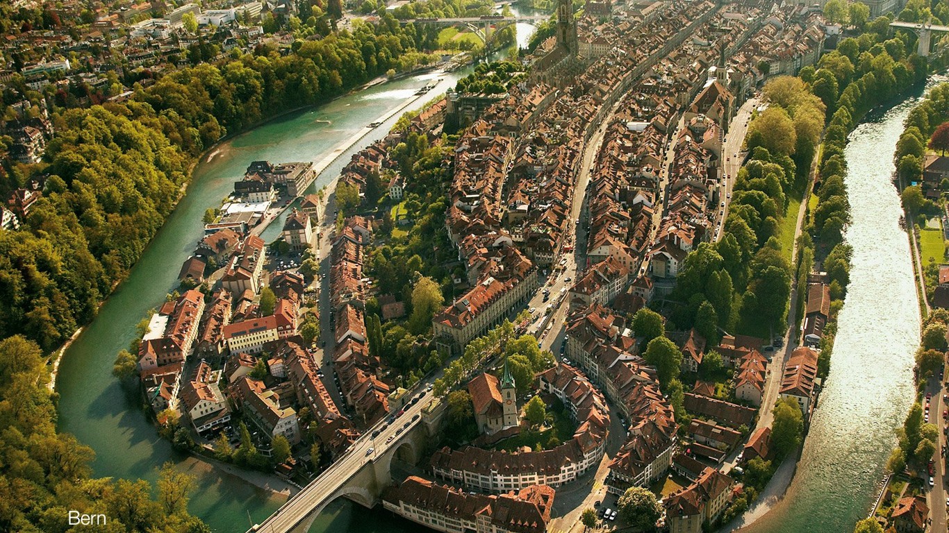 Švýcarsko wallpaper atrakcí letní turistiku #8 - 1366x768