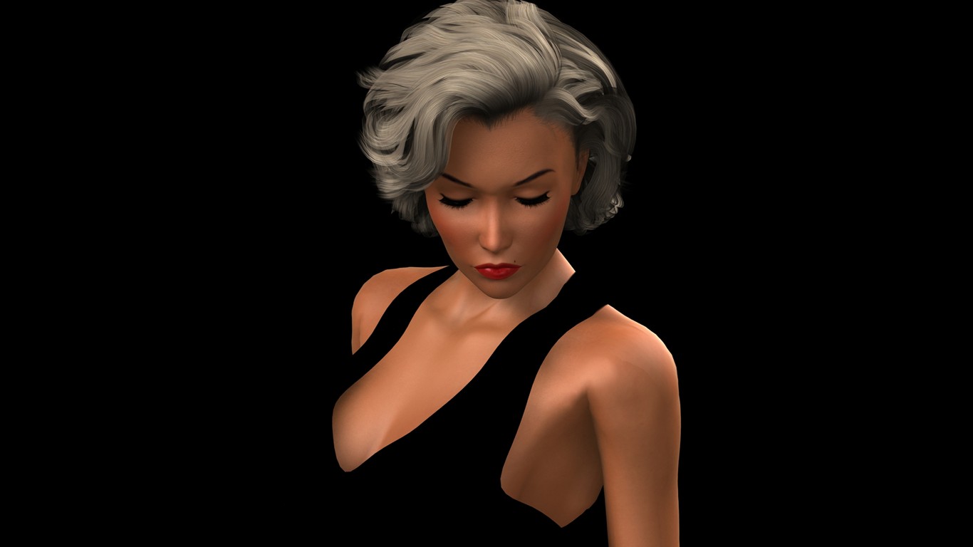 Widescreen 3D Female wallpaper #6 - 1366x768