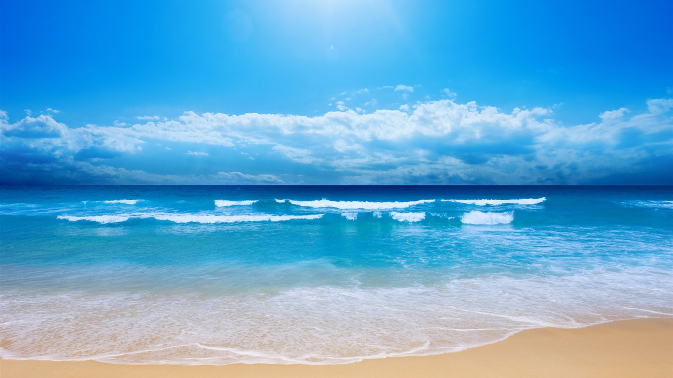 아름다운 해변의 풍경의 HD 배경 화면 #39 - 1366x768