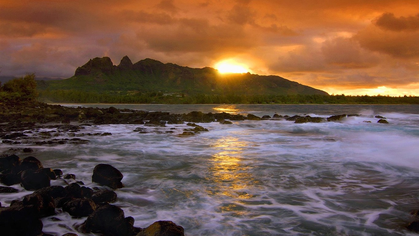 havajské pláži scenérie #4 - 1366x768