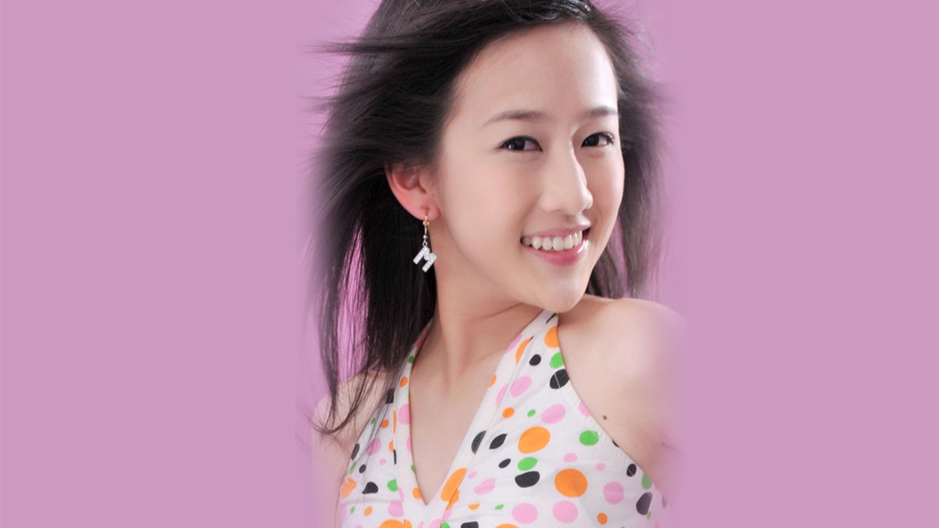Liu Mei-obsahující tapety Happy dívka #8 - 1366x768