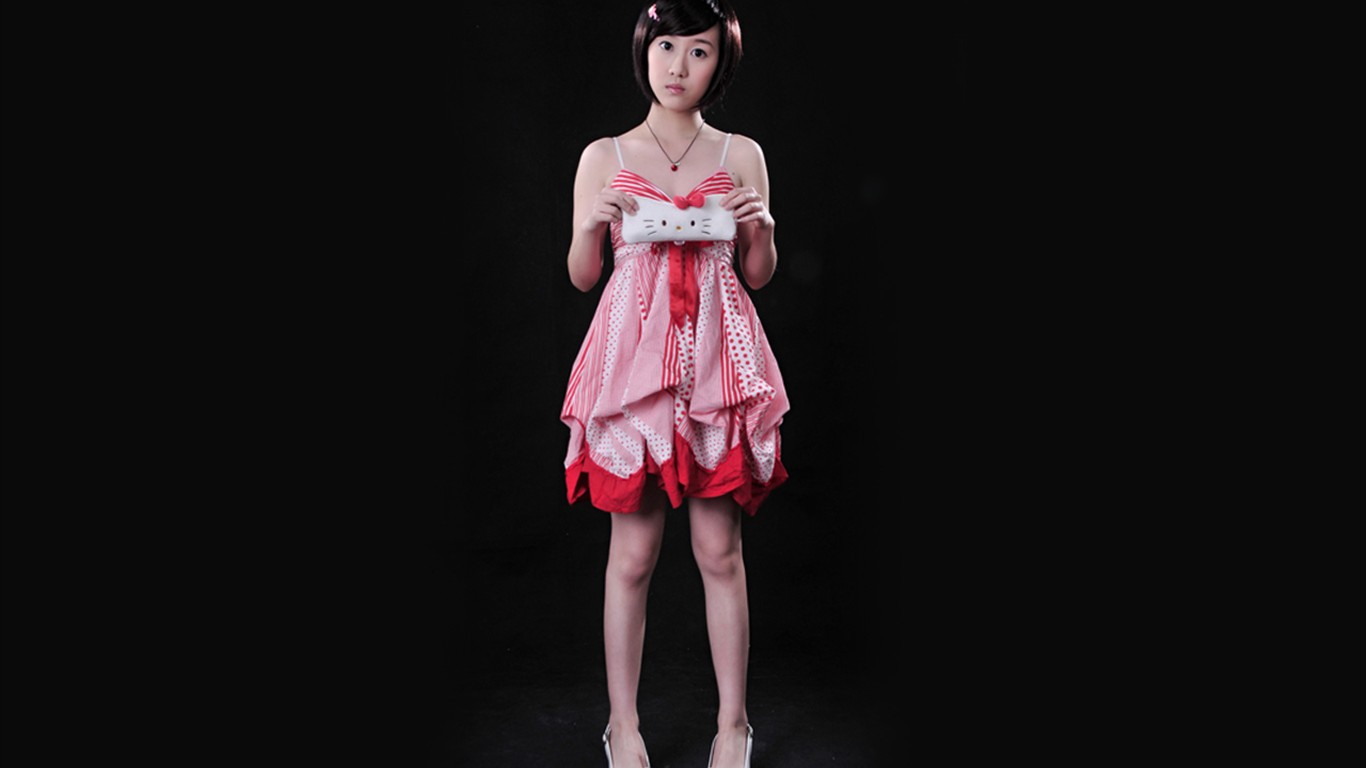 Liu Mei-obsahující tapety Happy dívka #14 - 1366x768