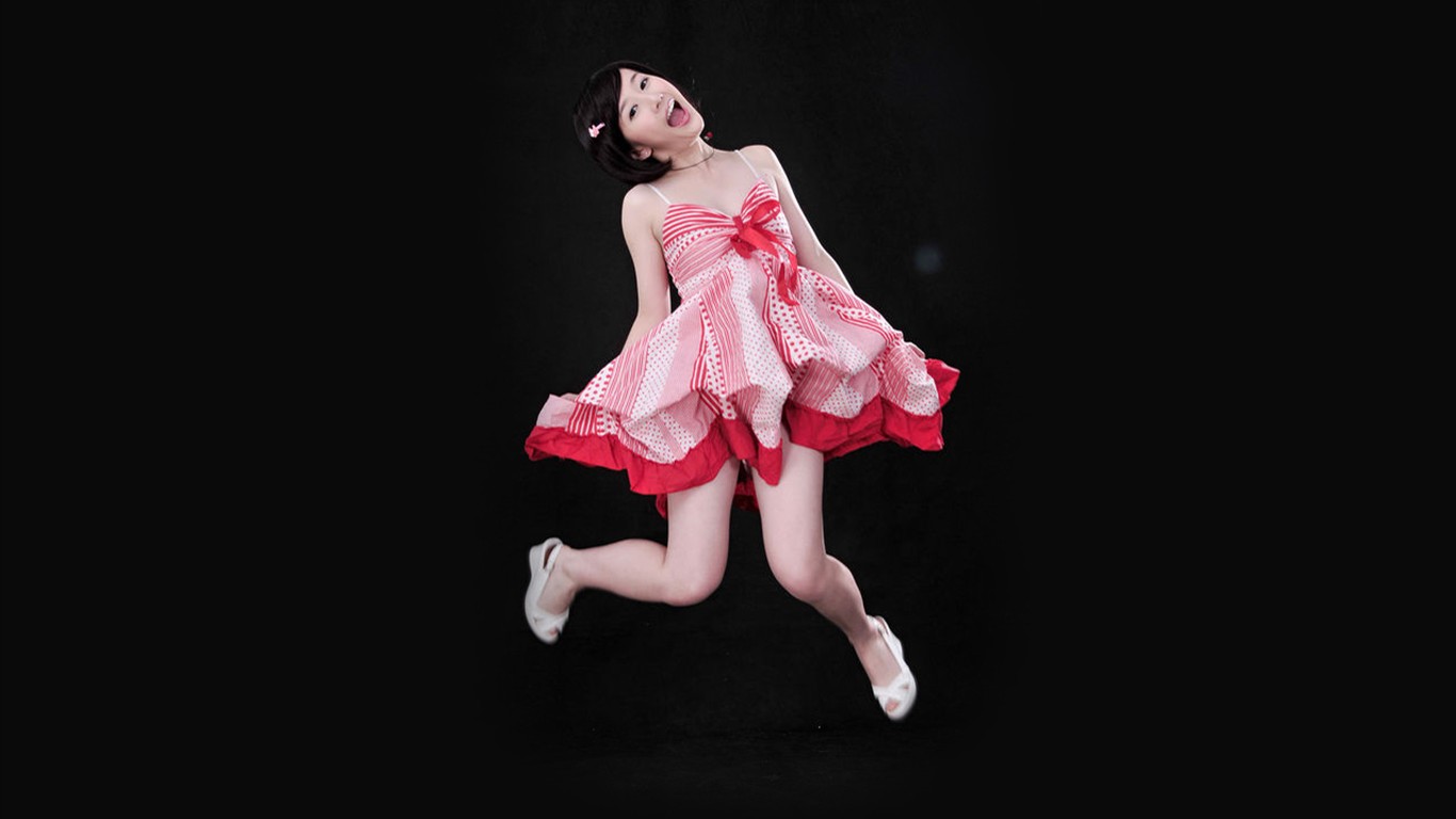 Liu Mei-obsahující tapety Happy dívka #15 - 1366x768