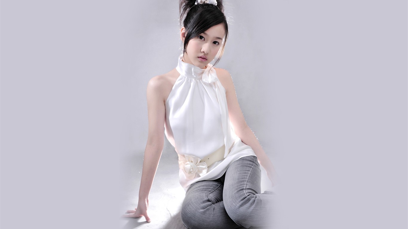 Liu Mei-obsahující tapety Happy dívka #17 - 1366x768