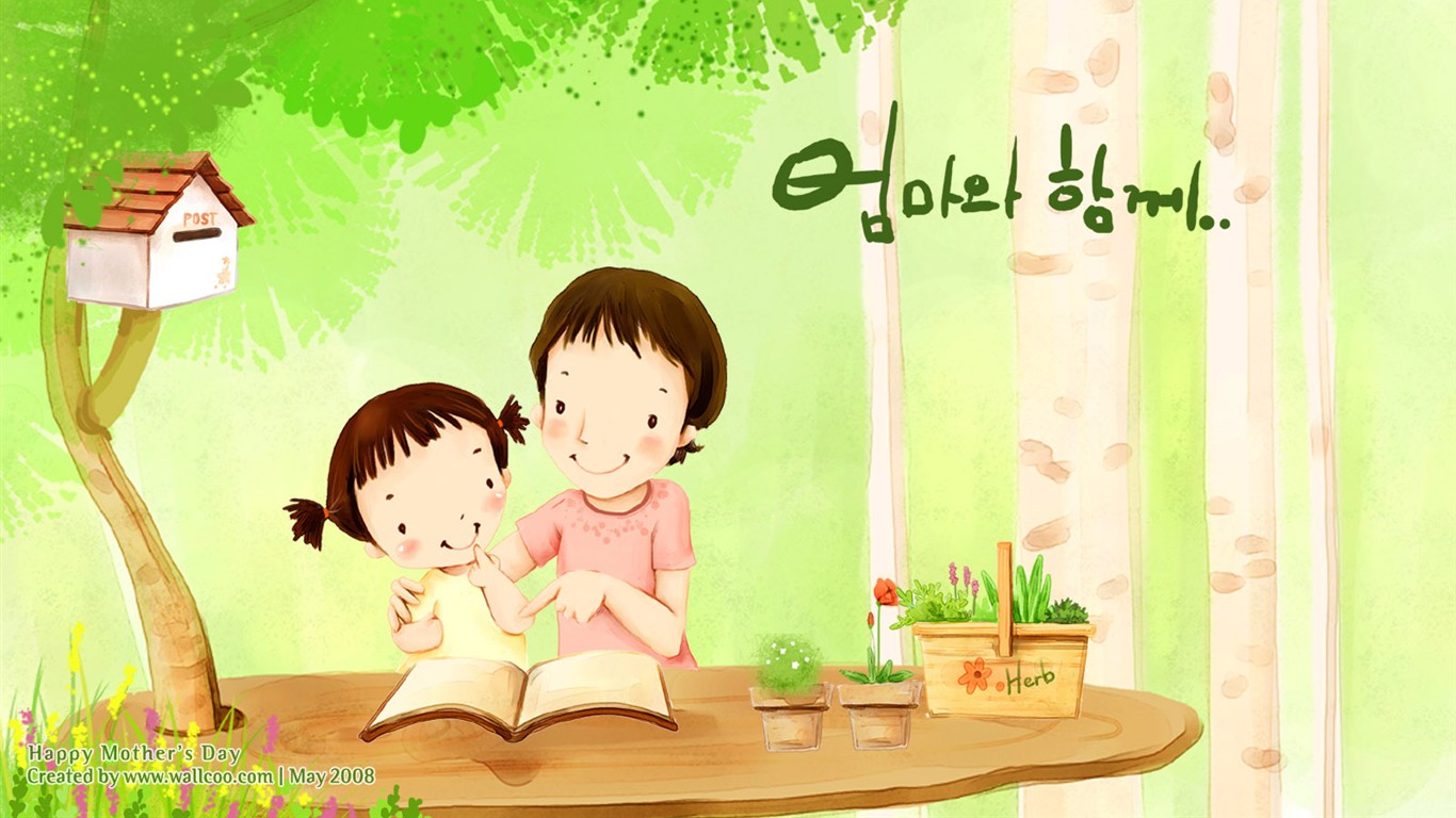 tema de Día de la Madre de fondos de pantalla de Corea del Sur ilustrador  #17 - 1366x768 Fondos de descarga - tema de Día de la Madre de fondos de  pantalla