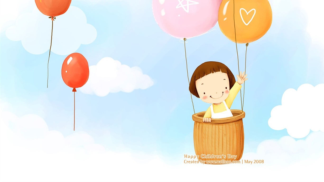 Lovely Day обои Детский иллюстратор #14 - 1366x768
