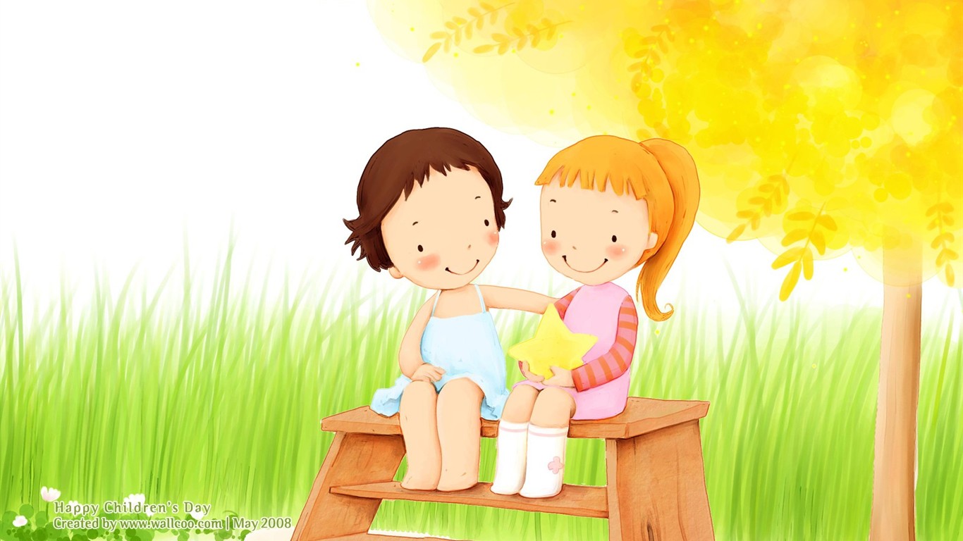 Lovely Day обои Детский иллюстратор #16 - 1366x768