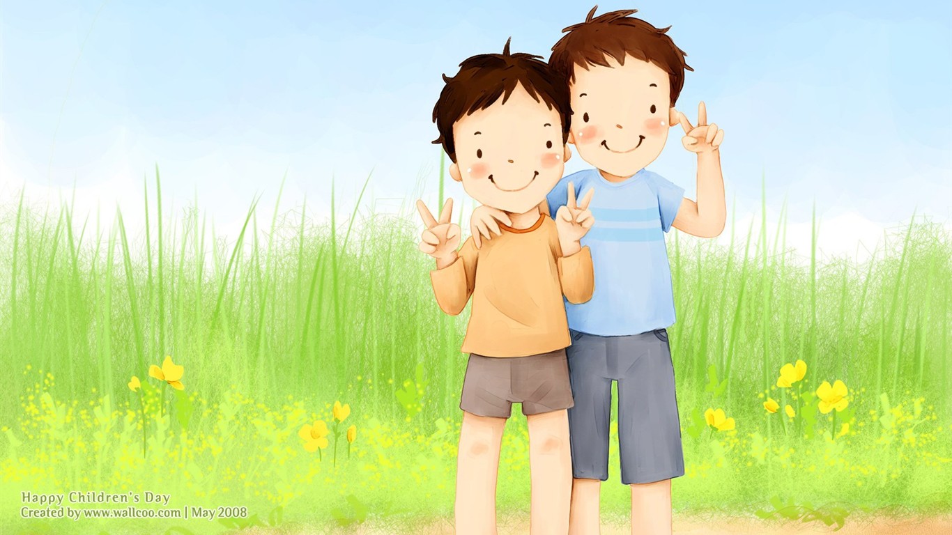 Lovely Day обои Детский иллюстратор #29 - 1366x768