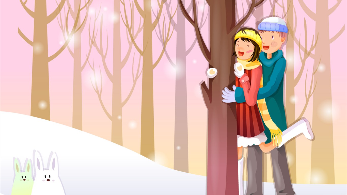 Christmas Winter Wallpaper chapter of Vector #9 - 1366x768