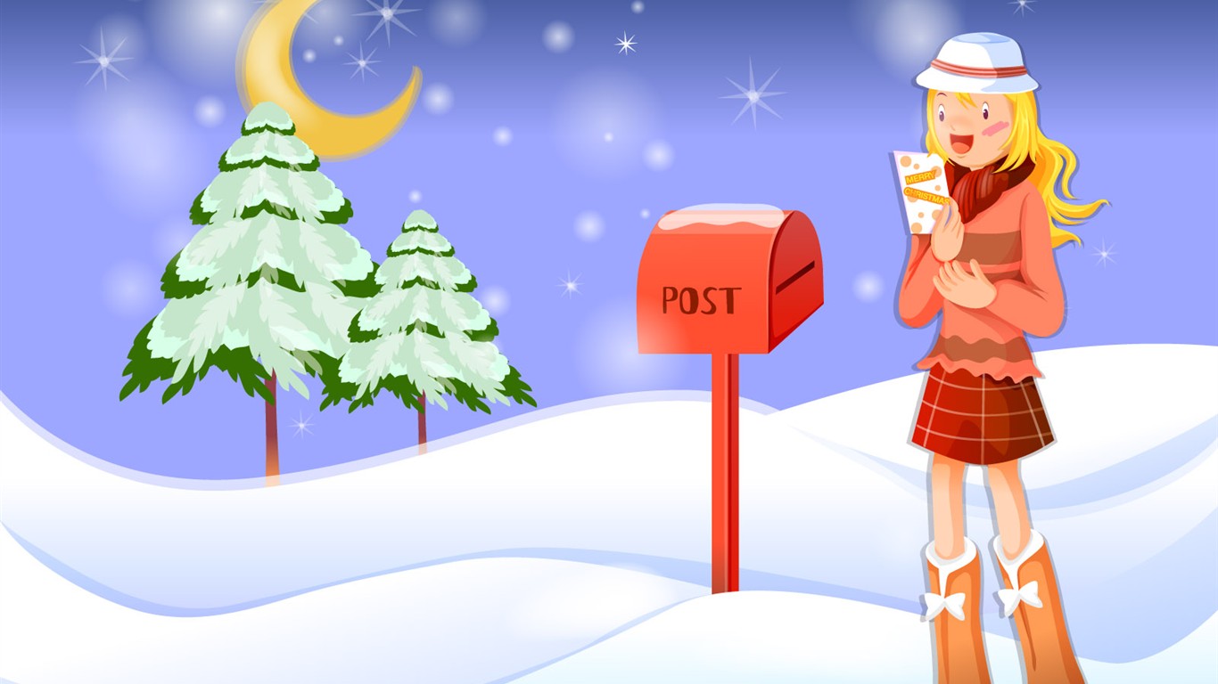 Christmas Winter Wallpaper chapter of Vector #11 - 1366x768