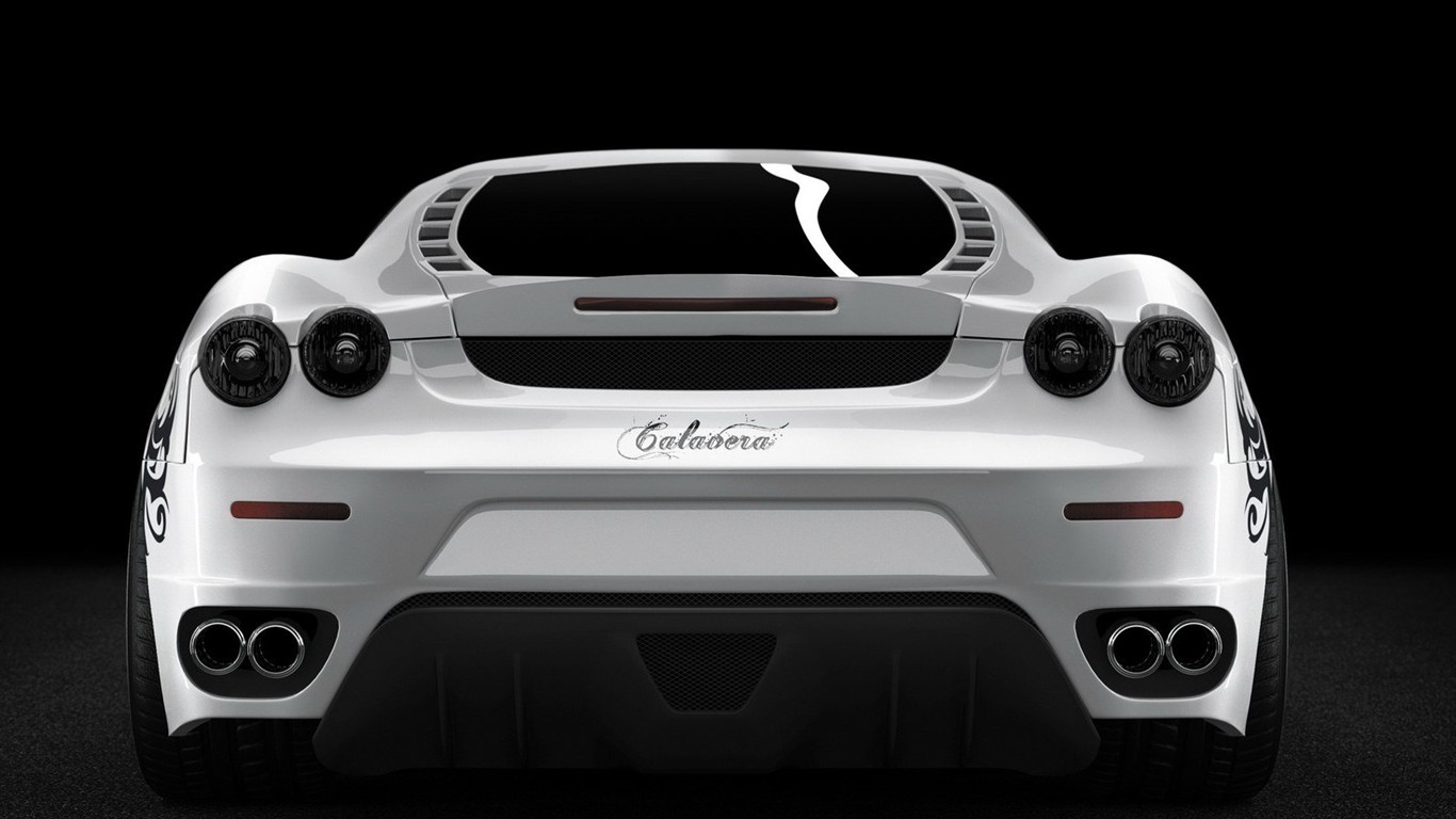 Белый Череп Ferrari F430 стола #16 - 1366x768