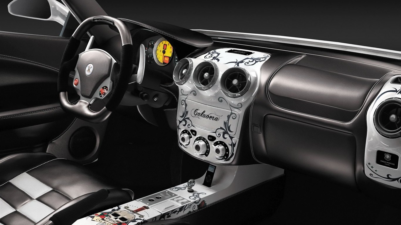 Белый Череп Ferrari F430 стола #17 - 1366x768