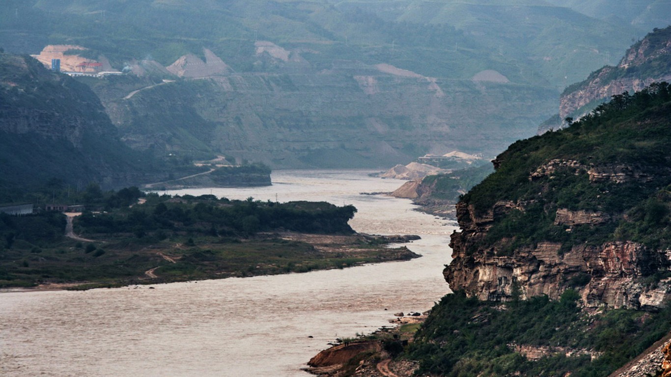 Neustále proudící Žlutá řeka - Hukou Waterfall cestovních poznámek (Minghu Metasequoia práce) #15 - 1366x768