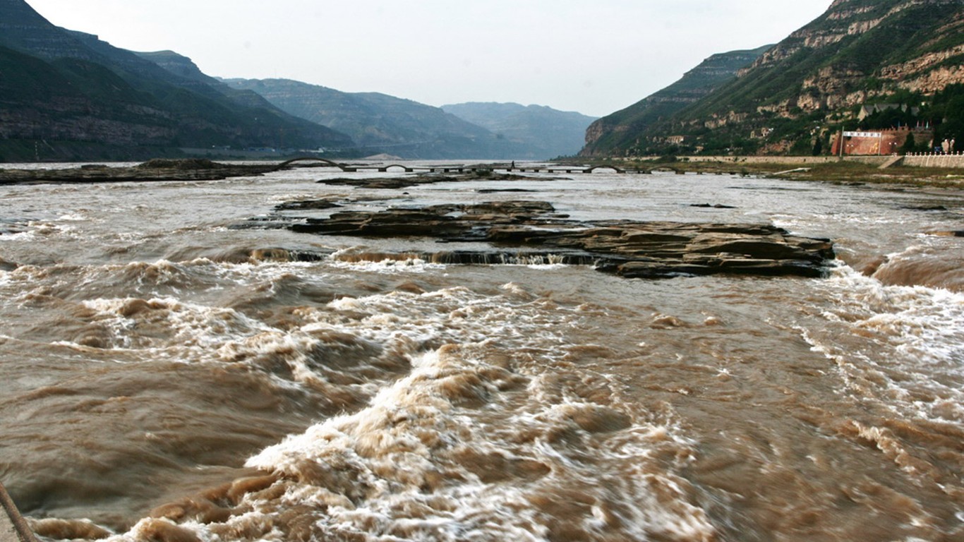 Kontinuierlich fließenden Yellow River - Hukou Waterfall Travel Notes (Minghu Metasequoia Werke) #17 - 1366x768