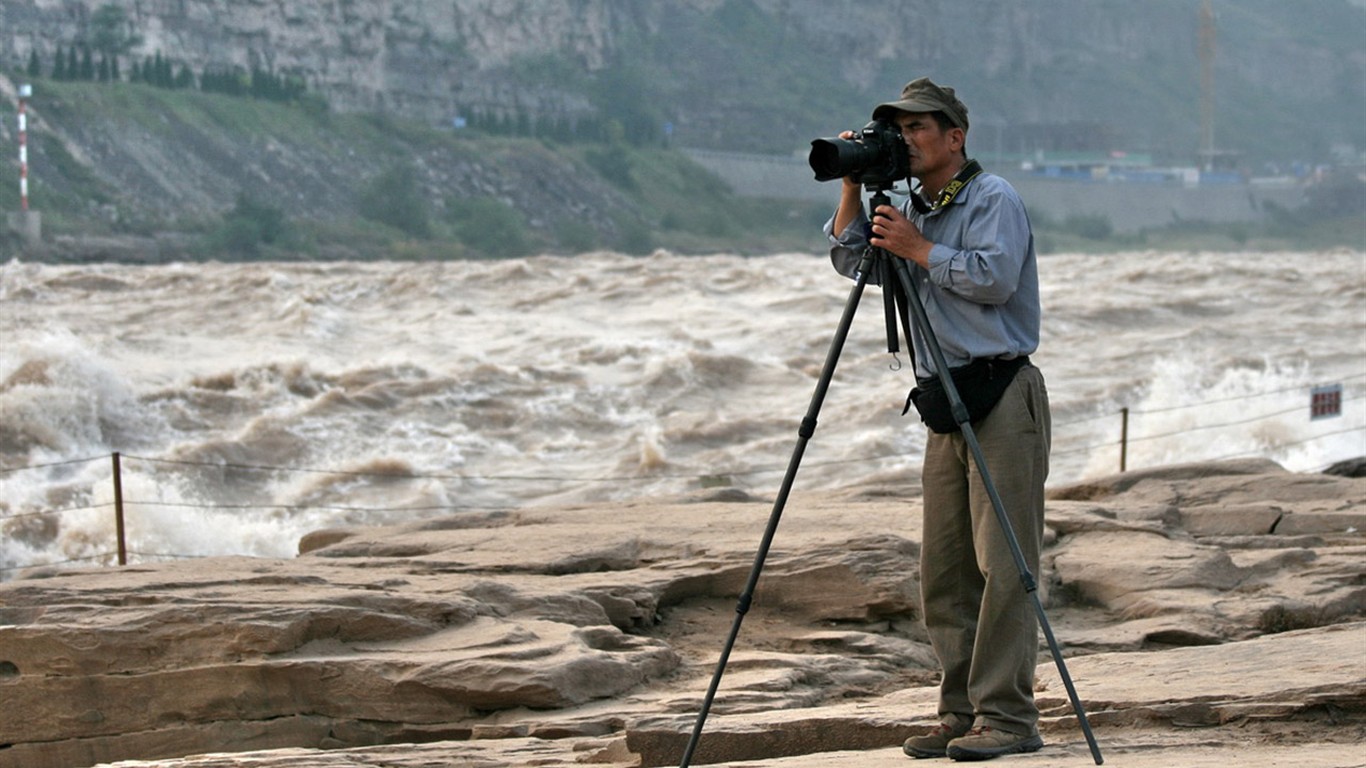 Neustále proudící Žlutá řeka - Hukou Waterfall cestovních poznámek (Minghu Metasequoia práce) #8 - 1366x768