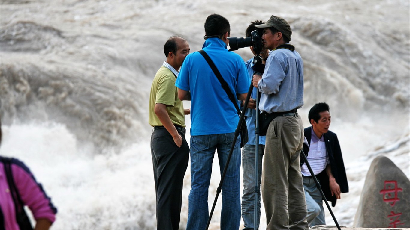 Neustále proudící Žlutá řeka - Hukou Waterfall cestovních poznámek (Minghu Metasequoia práce) #11 - 1366x768