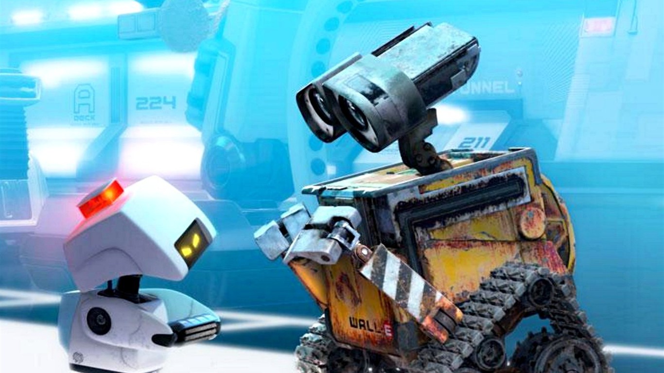 WALL E Robot historia de fondo de pantalla #19 - 1366x768