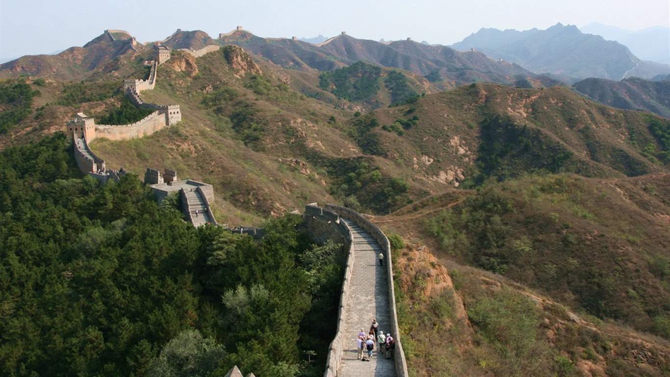 Jinshanling Великая Китайская стена (Minghu Метасеквойя работ) #13 - 1366x768