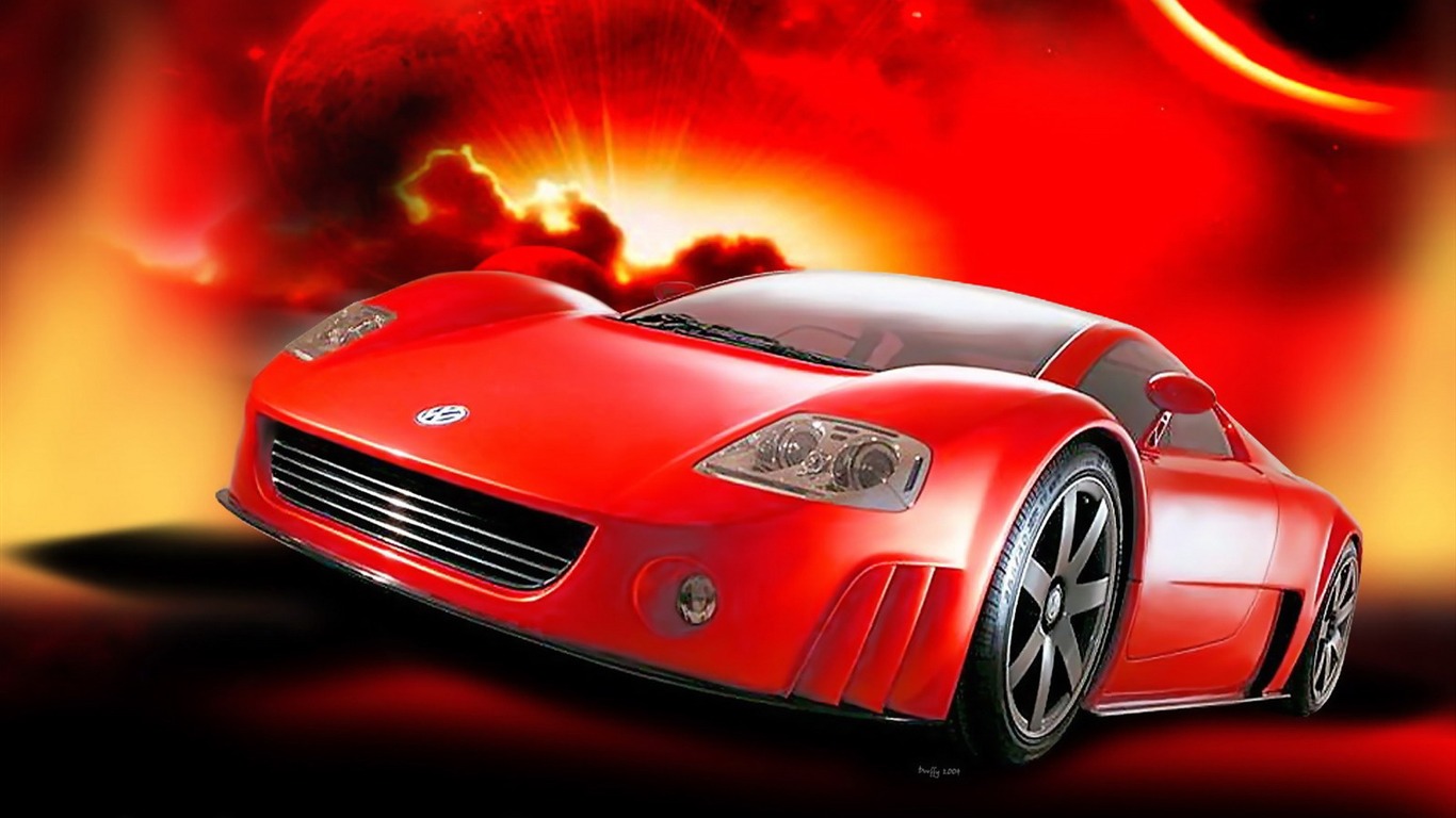 Feu de voiture wallpaper HD #9 - 1366x768