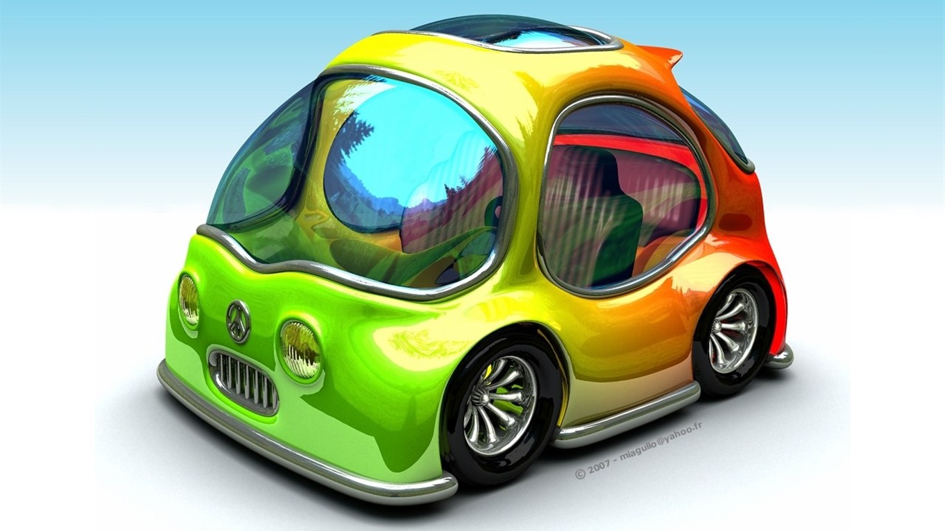 Fun 3D-Cartoon Design Tapeten #1 - 1366x768