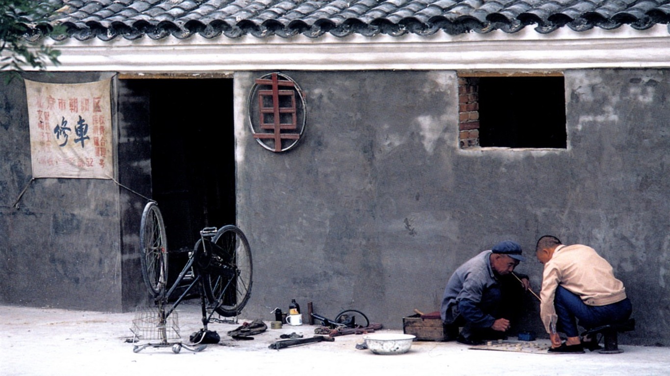 Старый Hutong жизни старые фотографии обои #6 - 1366x768