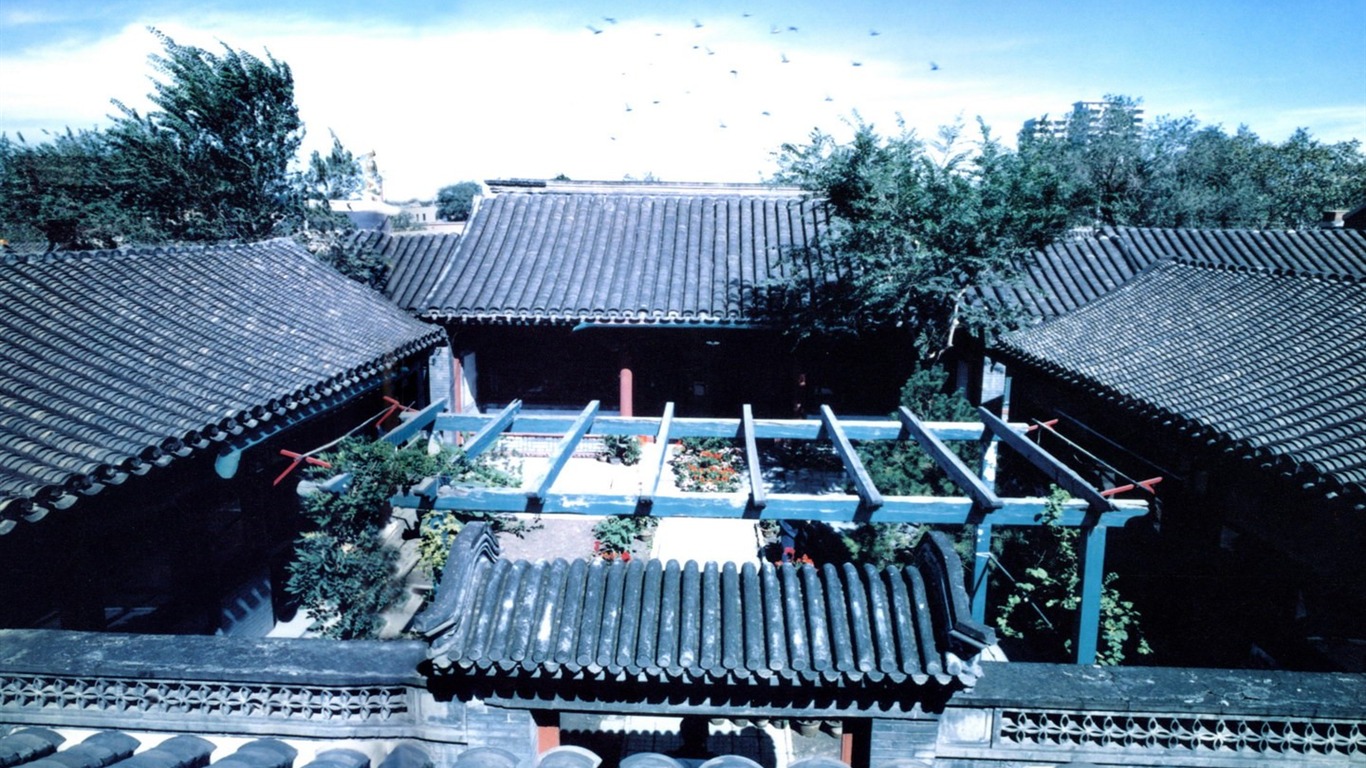 Antiguo vida Hutong de fotos antiguas fondo de pantalla #10 - 1366x768