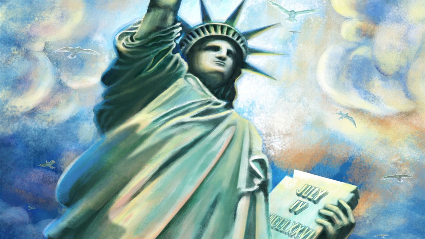 미 독립 기념일 테마 벽지 #3 - 1366x768