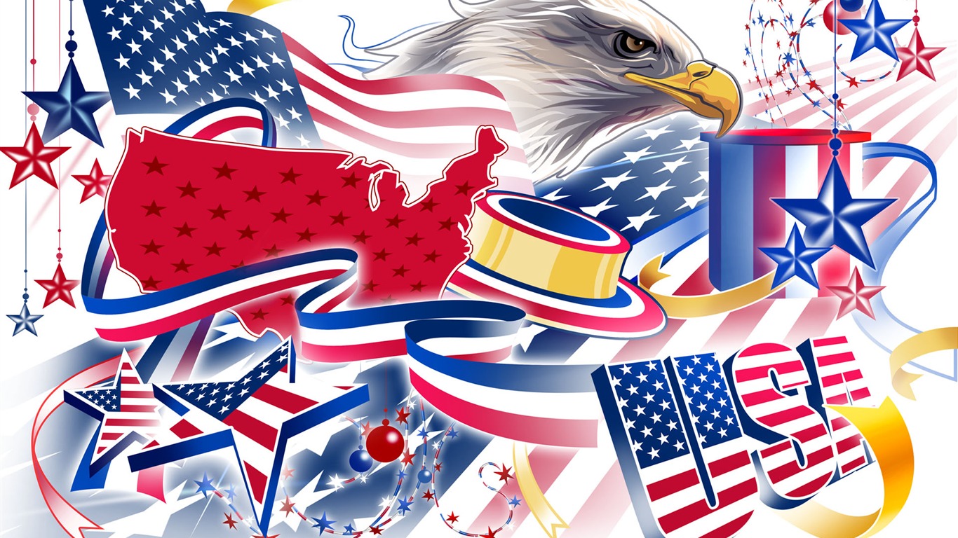 美国独立日主题壁纸5 - 1366x768