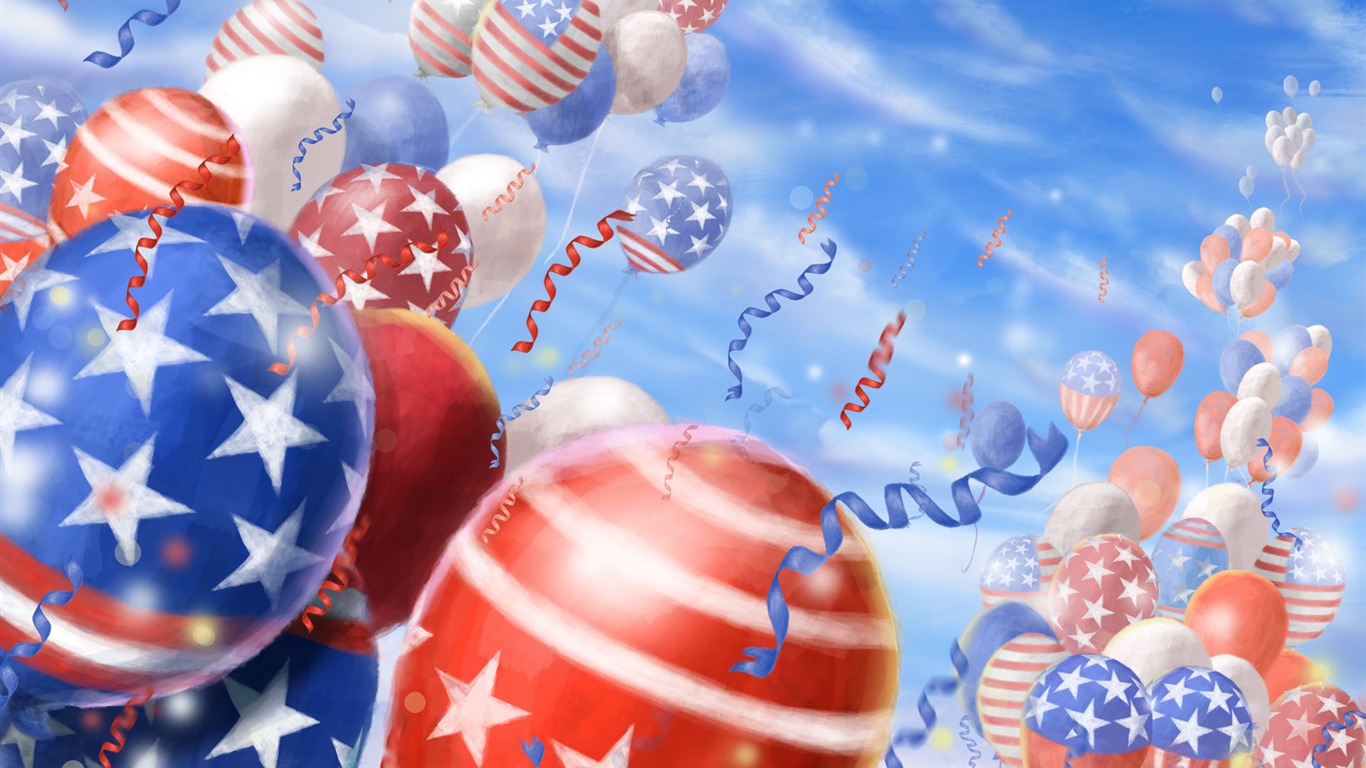 U. S. Independence Day Thema Tapete #12 - 1366x768