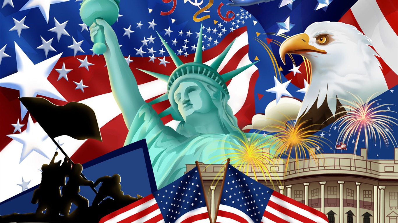 U. S. Independence Day Thema Tapete #14 - 1366x768