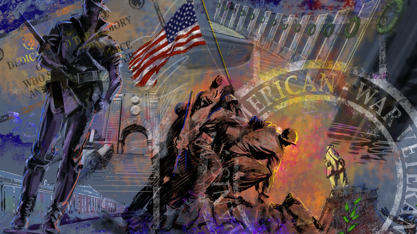 U. S. Den nezávislosti téma wallpaper #32 - 1366x768