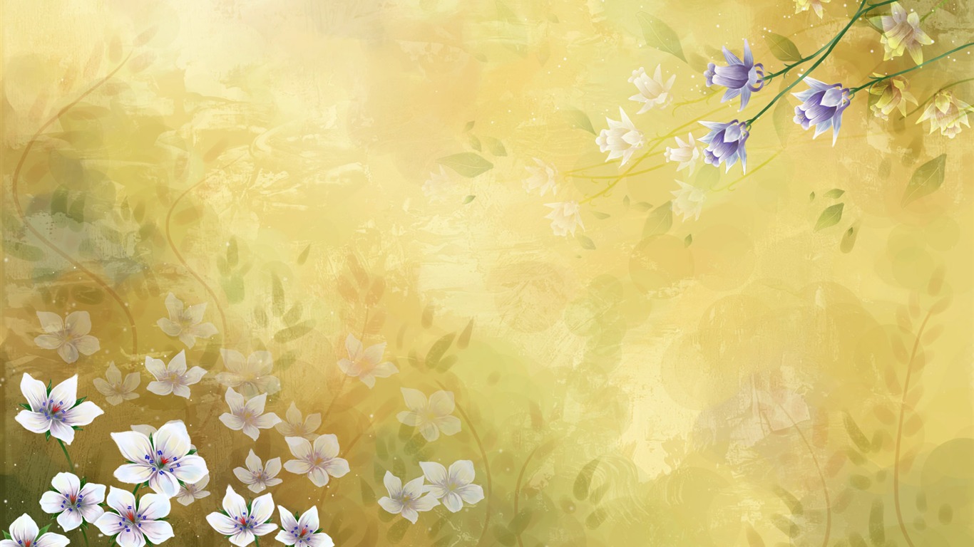 Synthetische Wallpaper Bunte Blumen #14 - 1366x768