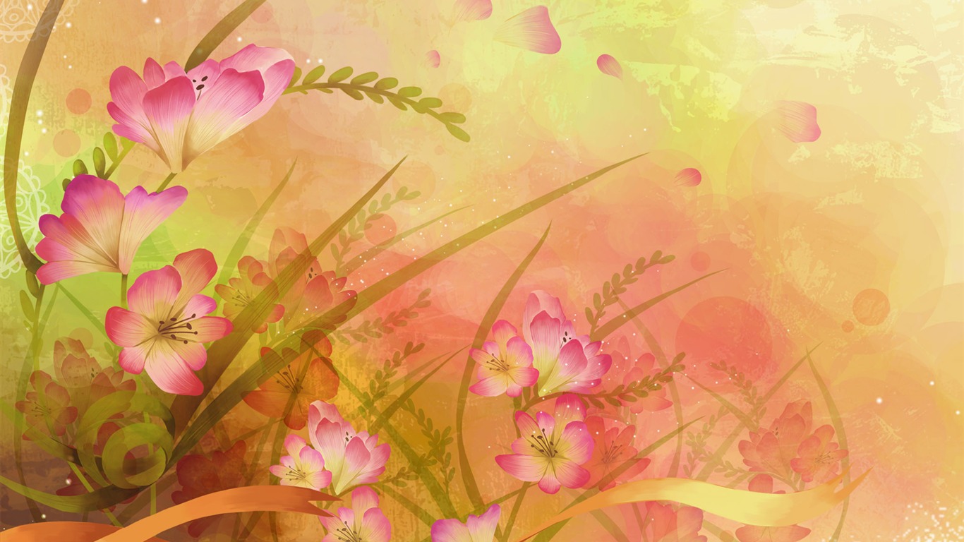 Fondo de pantalla de colores sintéticos Flor #40 - 1366x768
