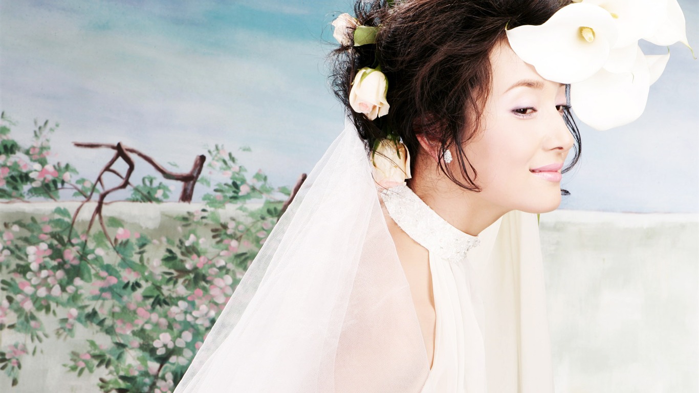 美しい純粋な花嫁の壁紙 #20 - 1366x768
