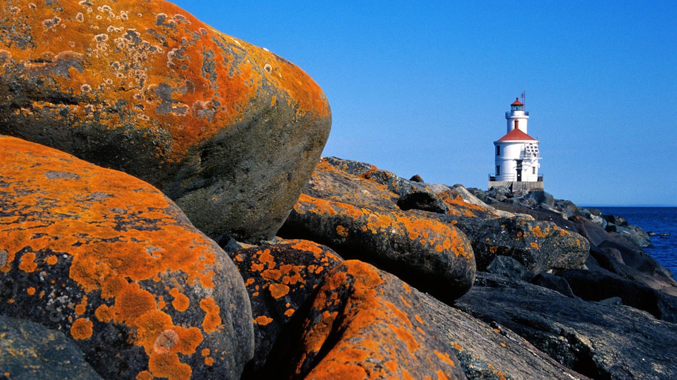 Pobřežní Lighthouse HD Wallpaper #2 - 1366x768