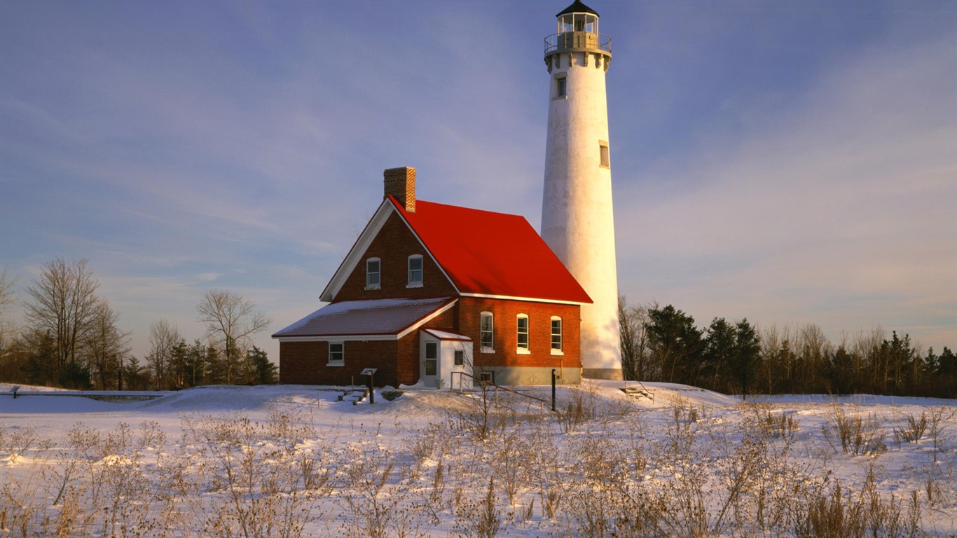 Pobřežní Lighthouse HD Wallpaper #3 - 1366x768