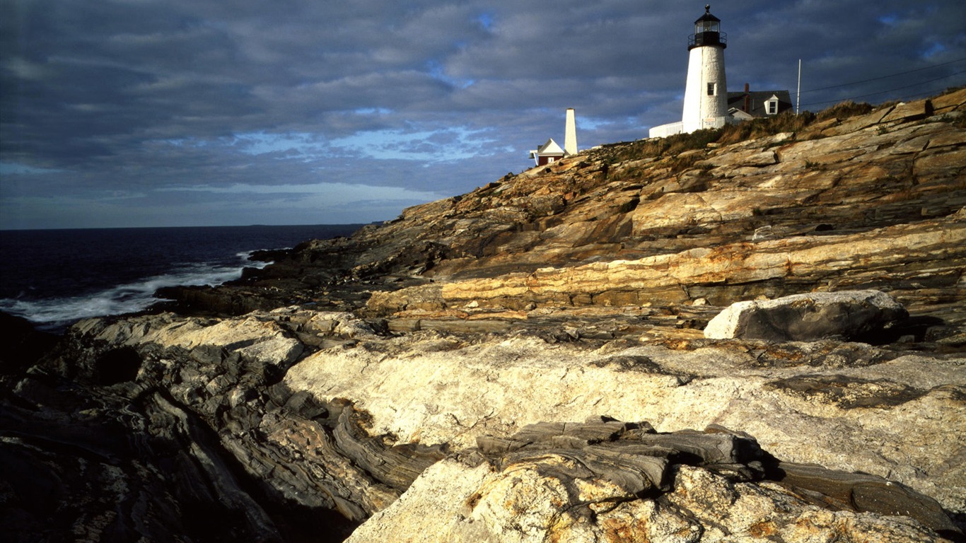 Pobřežní Lighthouse HD Wallpaper #4 - 1366x768