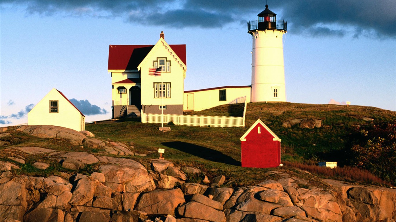 Pobřežní Lighthouse HD Wallpaper #14 - 1366x768