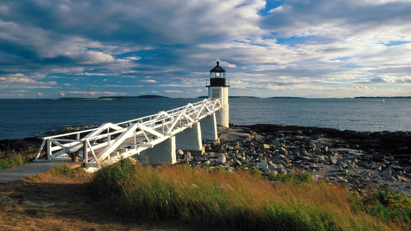 Pobřežní Lighthouse HD Wallpaper #19 - 1366x768